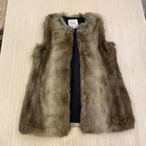 Zara furry faux fur vest small